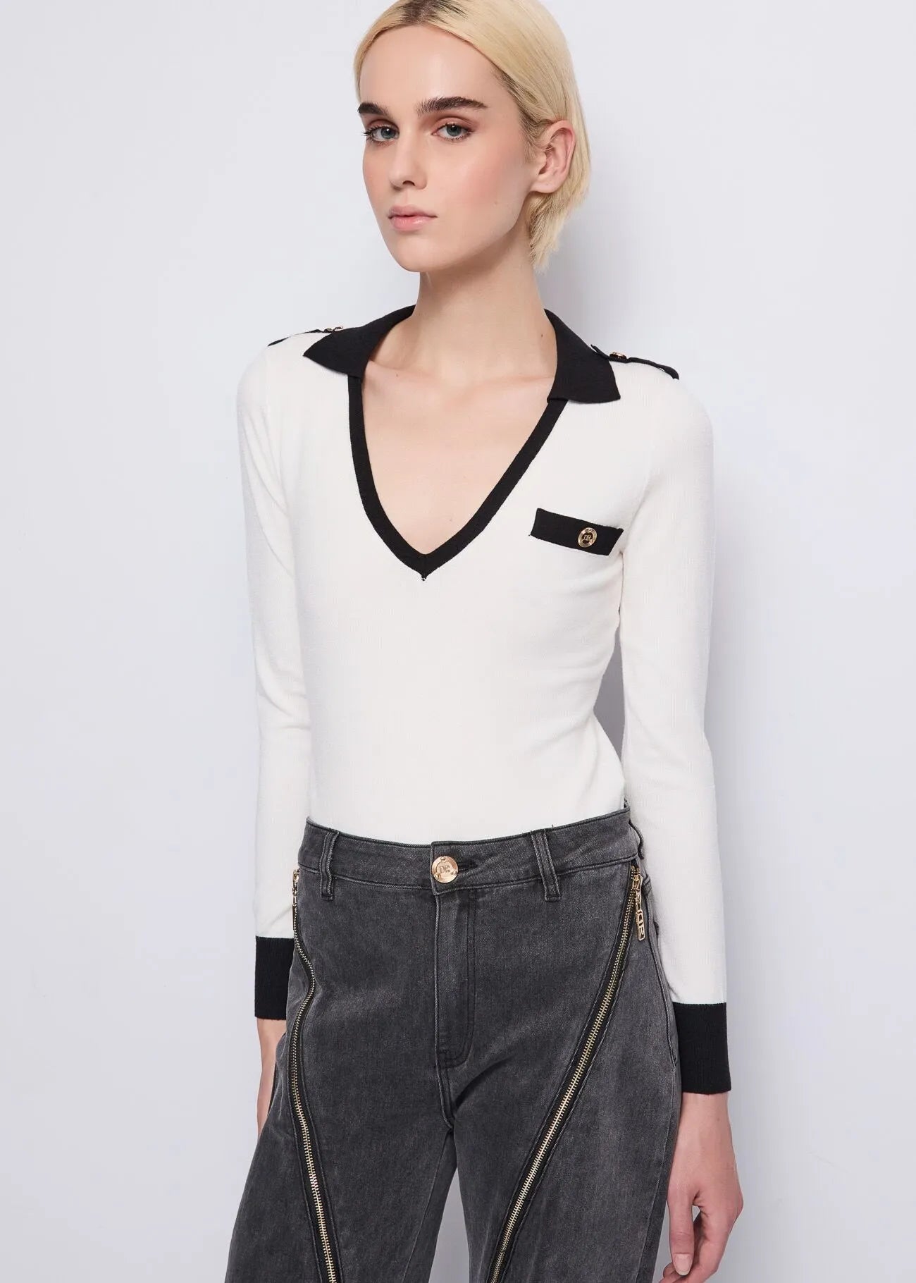 DENNYROSE 521DD43001 Body bianco in maglia