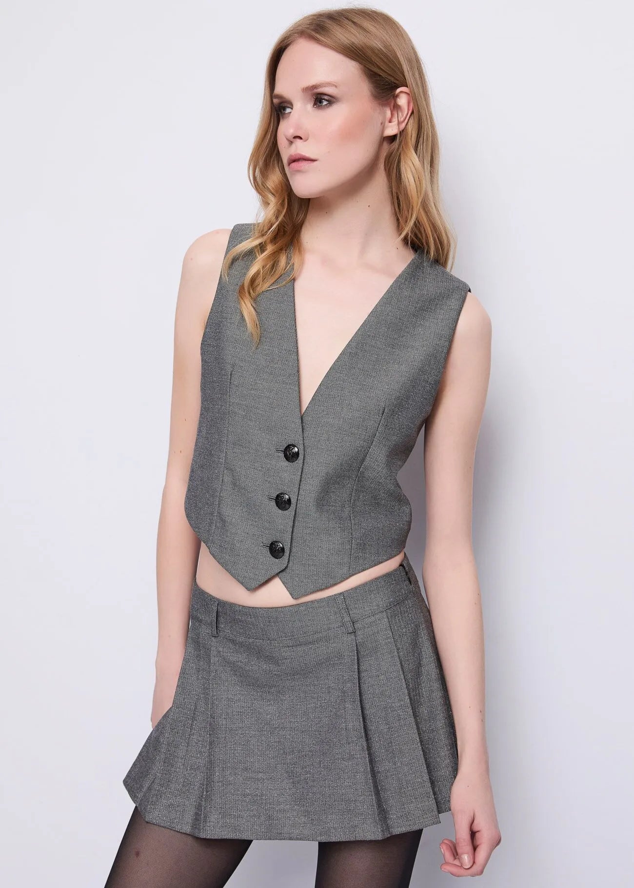 GAUDì 521FD35017 Gilet da donna in tessuto chevron e lurex