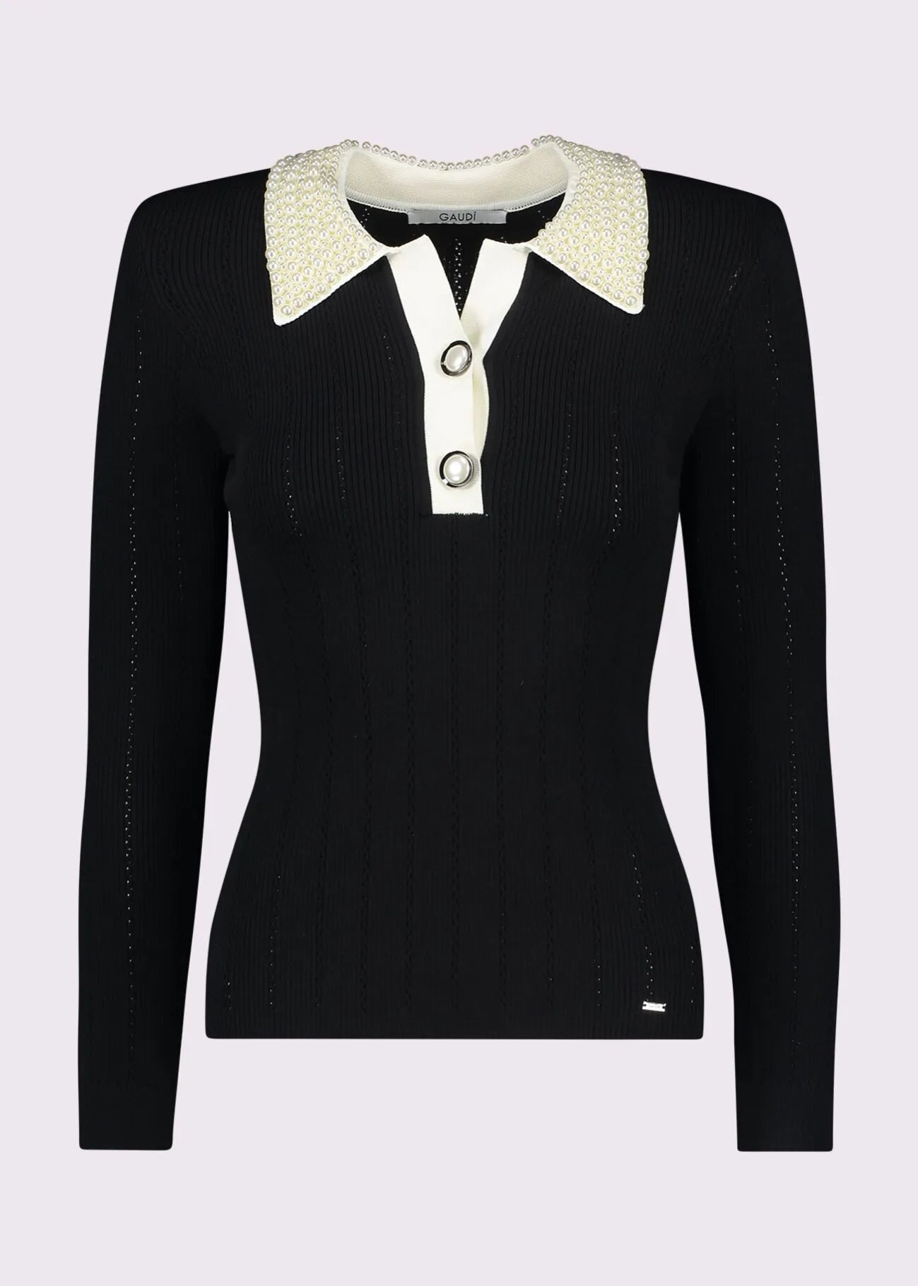 GAUDì 521FD53035 Polo da donna in filato con bottoni gioiello