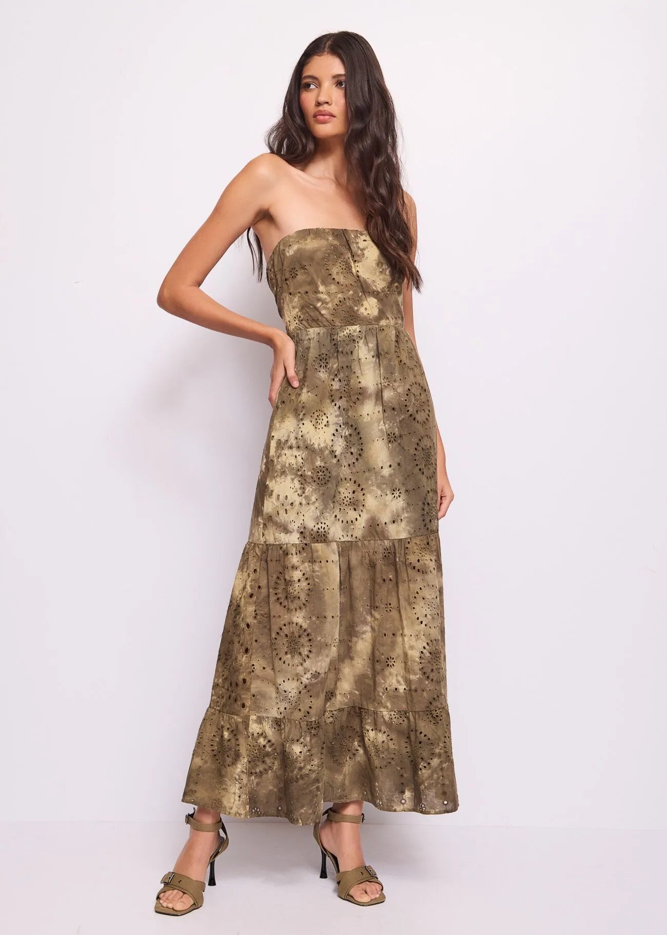 Abito lungo in cotone Sangallo DENNYROSE ART.511ND15013