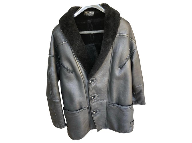 Autre Marque Giacca lunga Ted Lapidus in pelle di agnello Nero