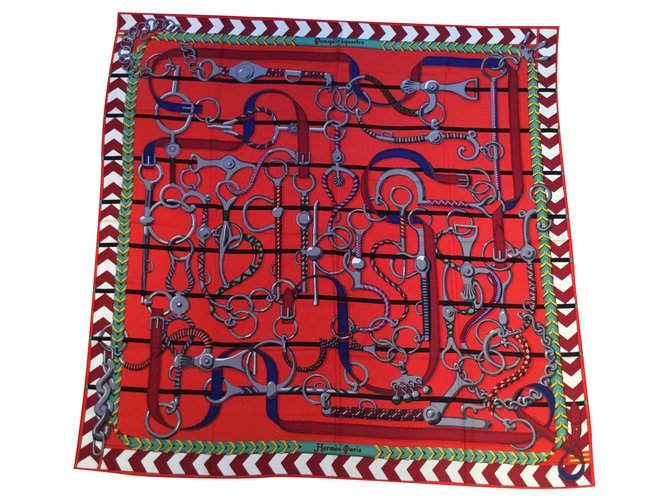 Scialle di Hermès 140 X 140 cashmere e seta Rosso