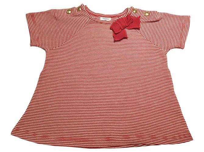 Petit Bateau Tops Tees Bianco Rosso