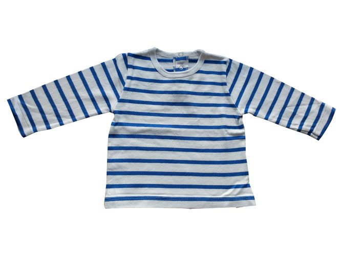 Petit Bateau Tops Tees Blu Bianco sporco