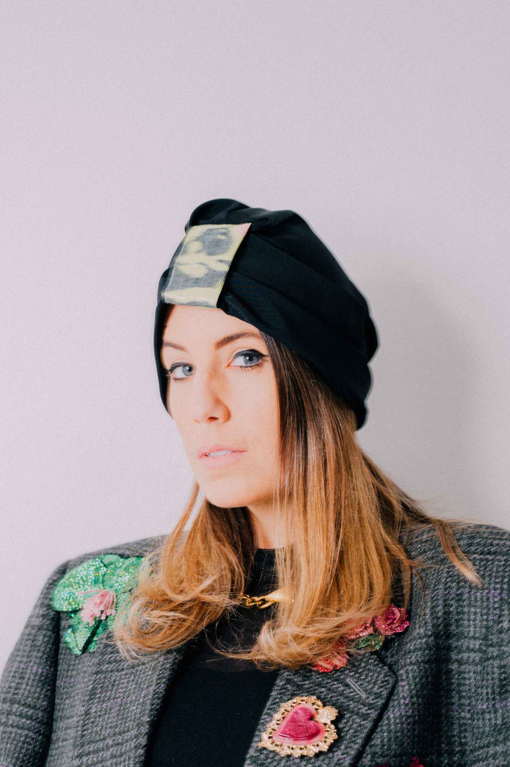 Turbante in Viscosa nero - taglia M