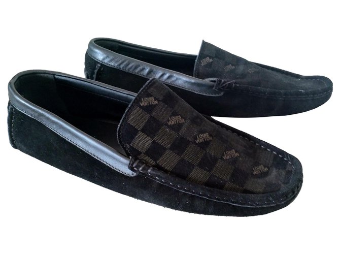 Montsouris Louis Vuitton Mocassino HockenHeim Nero Slip on, Scamosciato