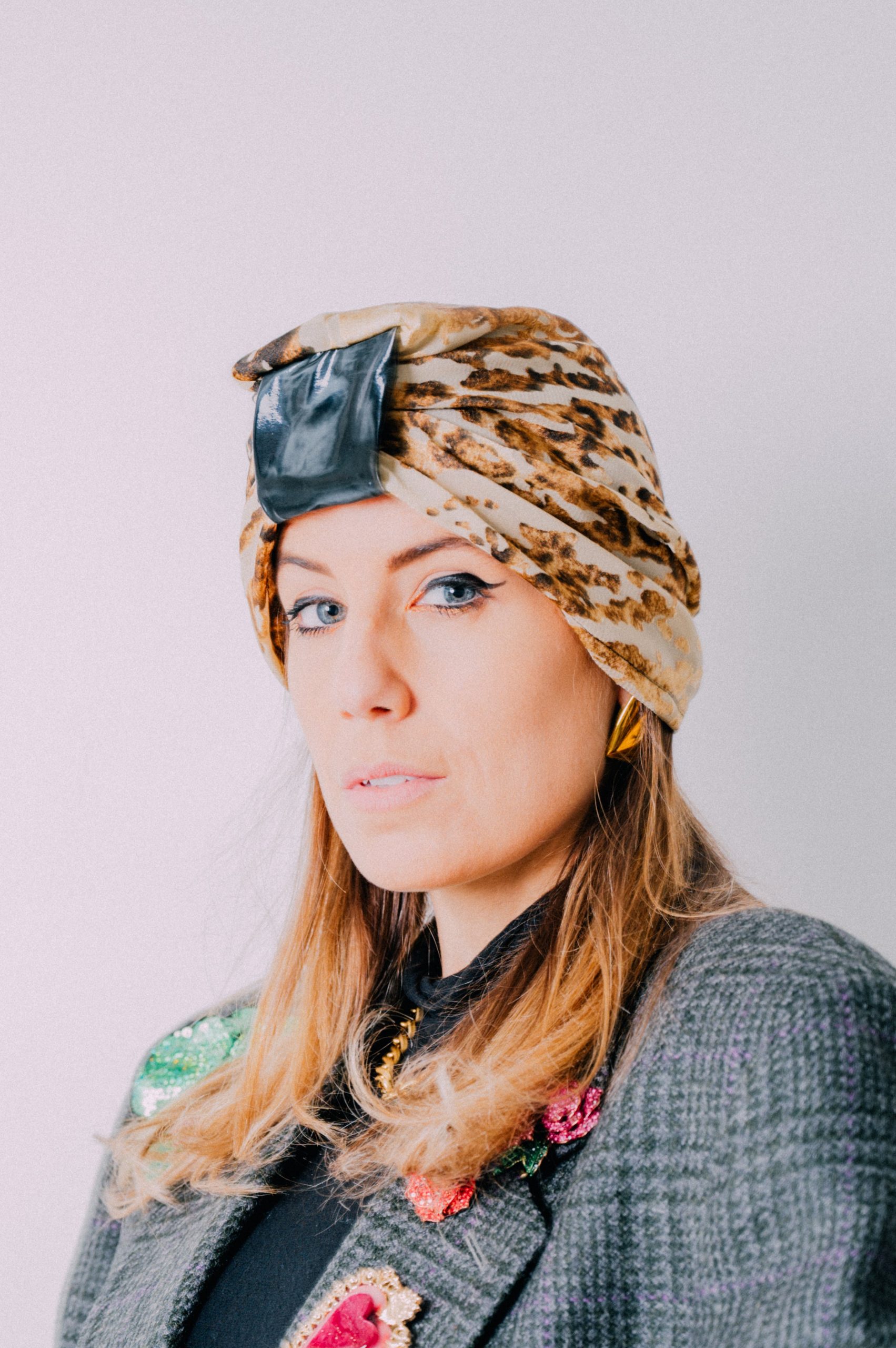 Turbante in Viscosa leopardato - taglia L