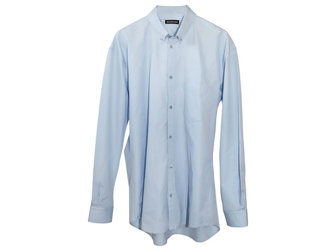 Camicia a maniche lunghe stampata con logo Balenciaga blu Blu chiaro