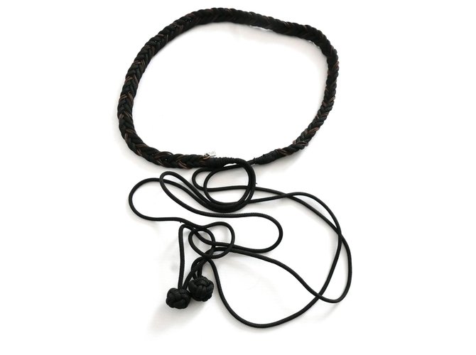 Yves Saint Laurent YSL 1970s Cintura in corda Nero