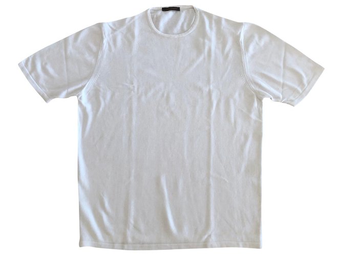 Maglia bianca in cotone Maniche corte Adolfo Dominguez T. L-XL Bianco