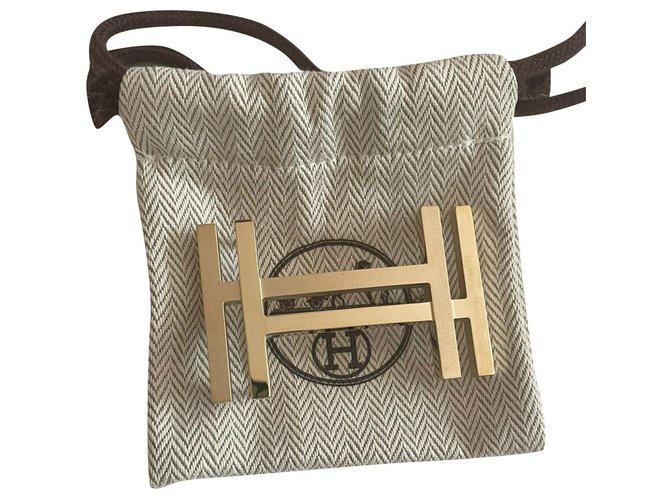Fibbia solo Hermès H squadrata D'oro