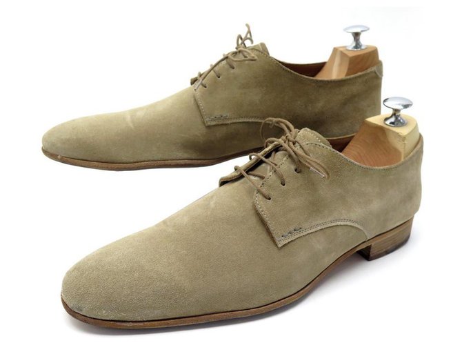 SCARPE HESCHUNG NERIUM 8.5 42.5 SCARPE IN PELLE SCAMOSCIATA BEIGE DERBY