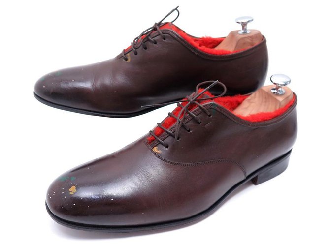 SALVATORE FERRAGAMO SCARPE ANDY WARHOL SFILATA 9 43 PELLE RICHELIEU Marrone