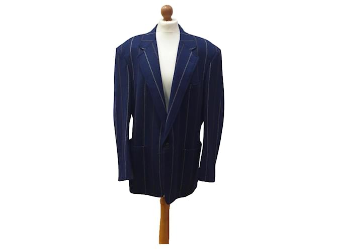 Trussardi giacca vintage righe Blu