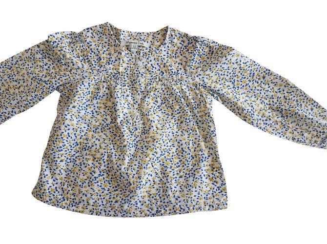 Massimo Dutti Top Tees Bianco Blu Giallo