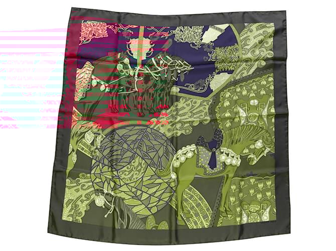 Sublime quadrato Hermès Art des steppes dettagli Arancione