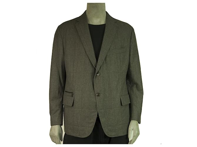 Ermenegildo Zegna Giacca Uomo Lana Seta Cashmere Grigio Bottone Frontale Taglia 7- 58 C Grigio antracite