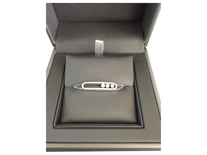 100% BRACCIALE AUTHENTIC MESSIKA IN ORO BIANCO E DIAMANTI MOVE CLASSIC PAVÉ