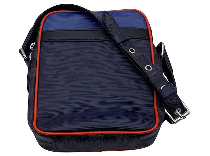 Tracolla LOUIS VUITTON Danube slim uomo Epi blu