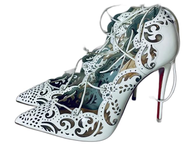 Christian Louboutin Impera 100 pizzo bianco