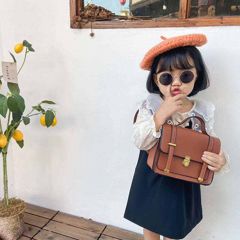 Zaino piccolo in pelle PU in stile retrò per bambini