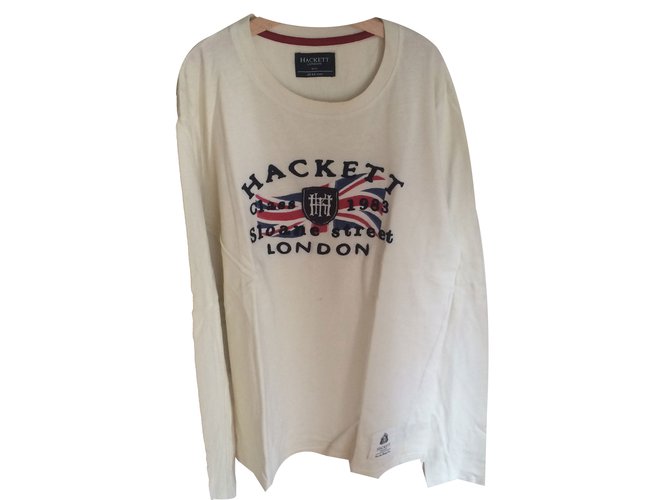 Hackett London Top Tee Bianco sporco