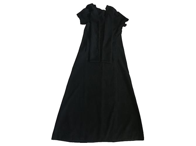 Abito lungo in lana Yohji Yamamoto Noir Nero