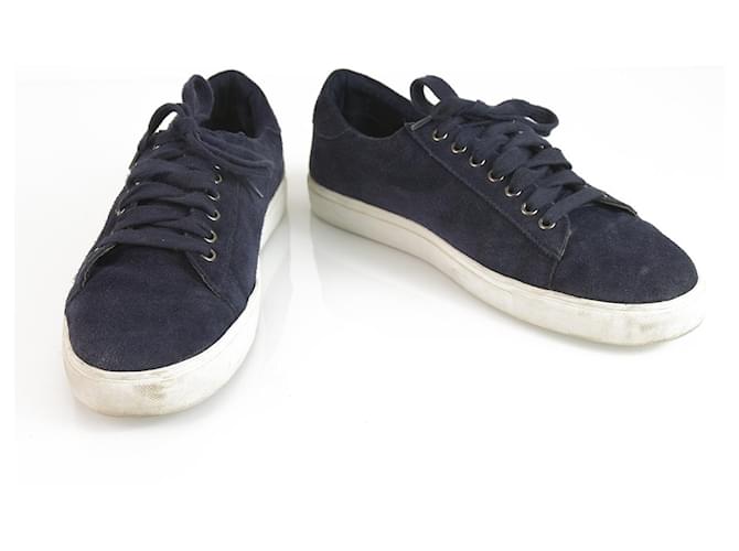 Brook Brothers Brooks Brothers Pelle Scamosciata Blu Uomo Scarpe Sneakers Sneakers Taglia 12