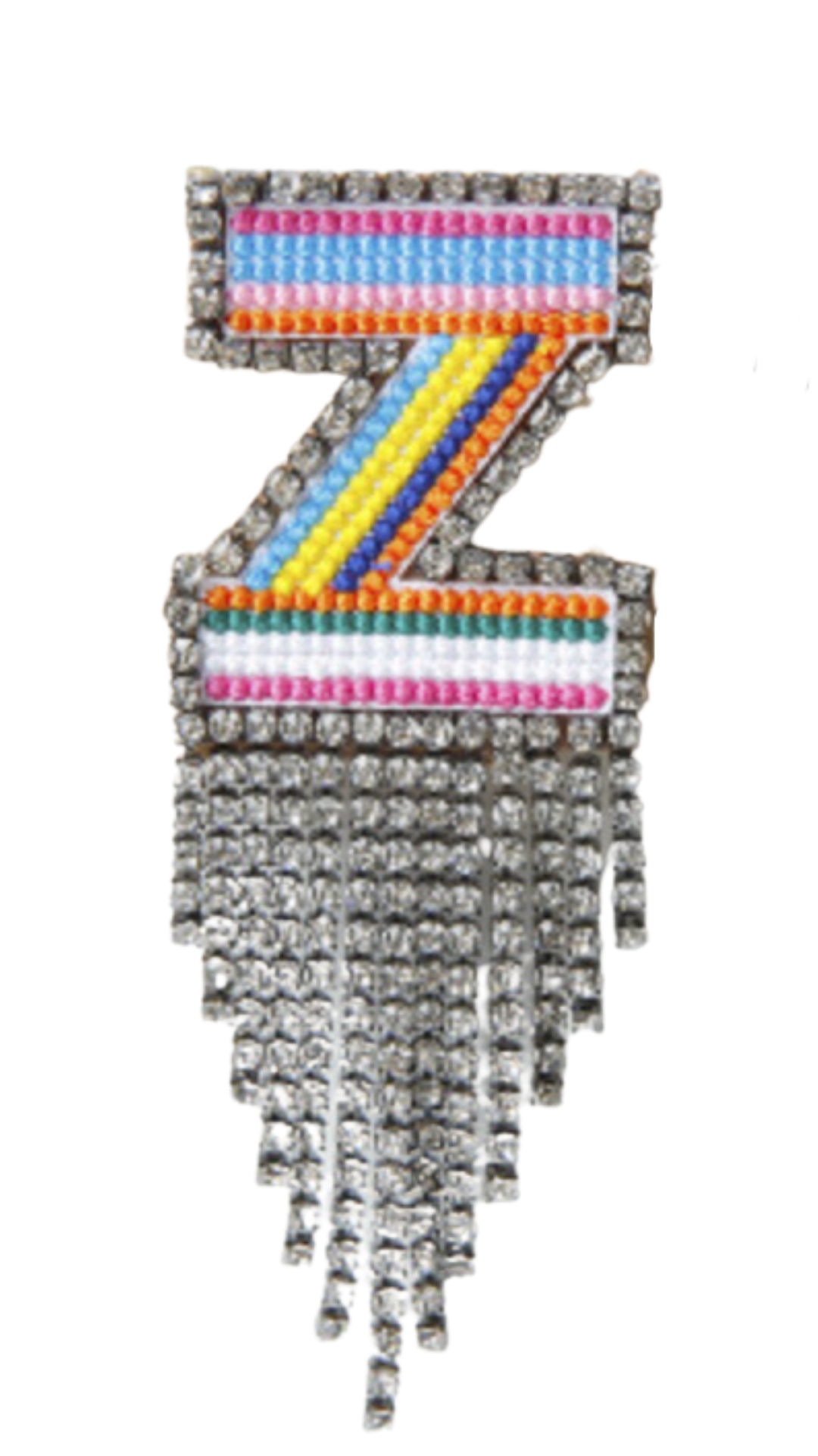 SPILLA MULTICOLOR CON STRASS LETTERA "Z”