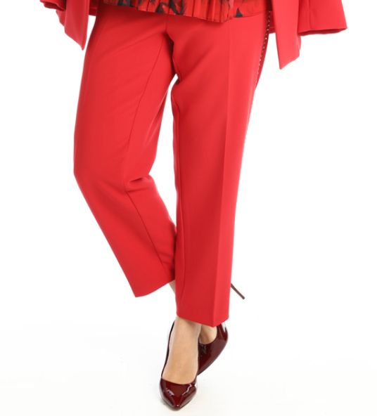 Pantaloni dritti rossi stretch