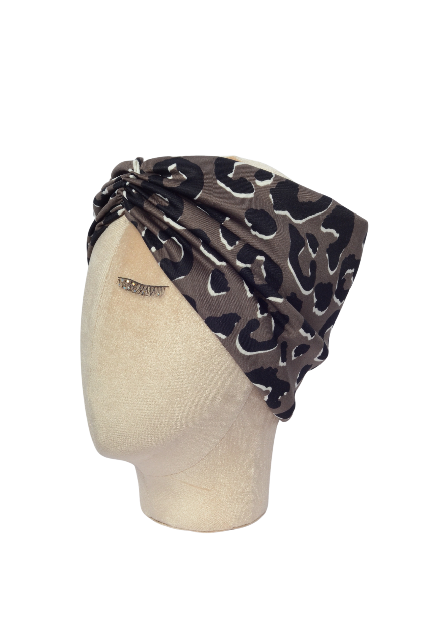 Fascia elastica per capelli marrone maculata