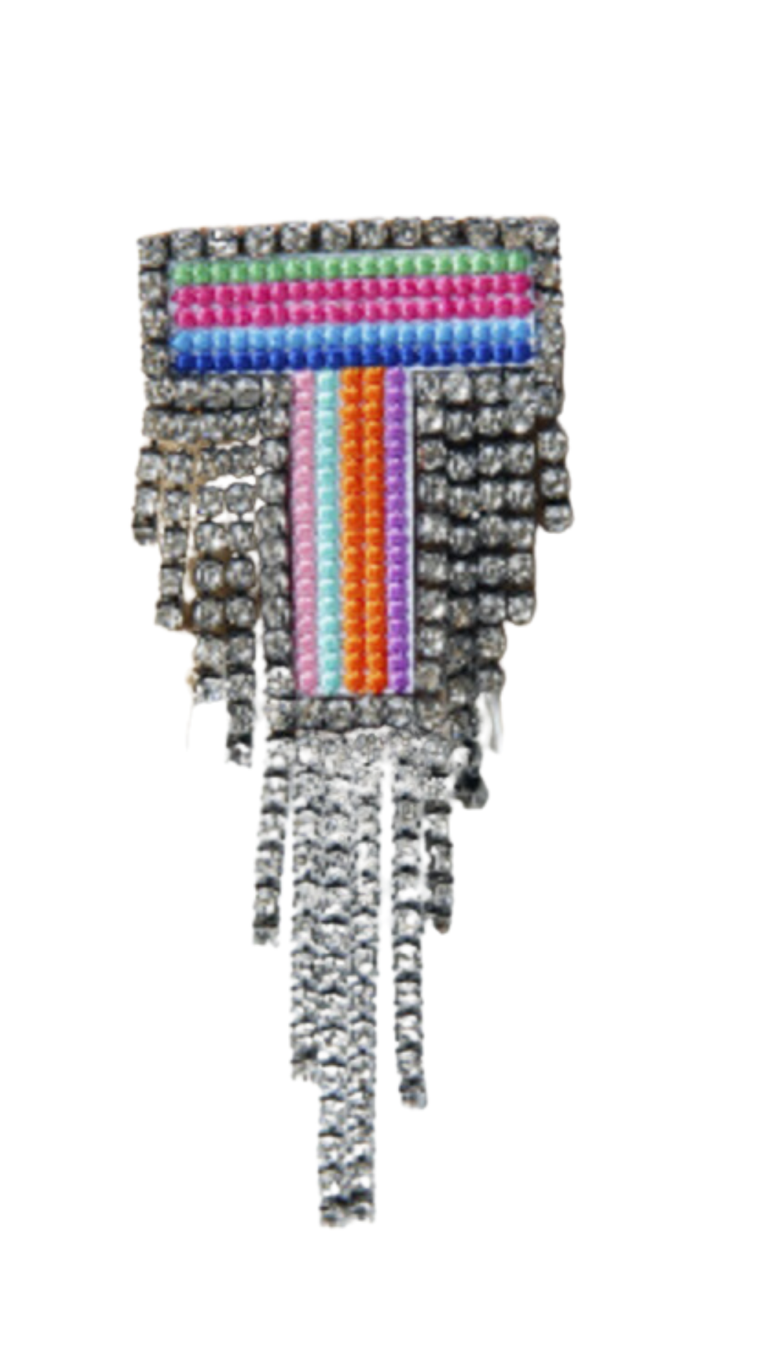 SPILLA MULTICOLOR CON STRASS LETTERA "T"