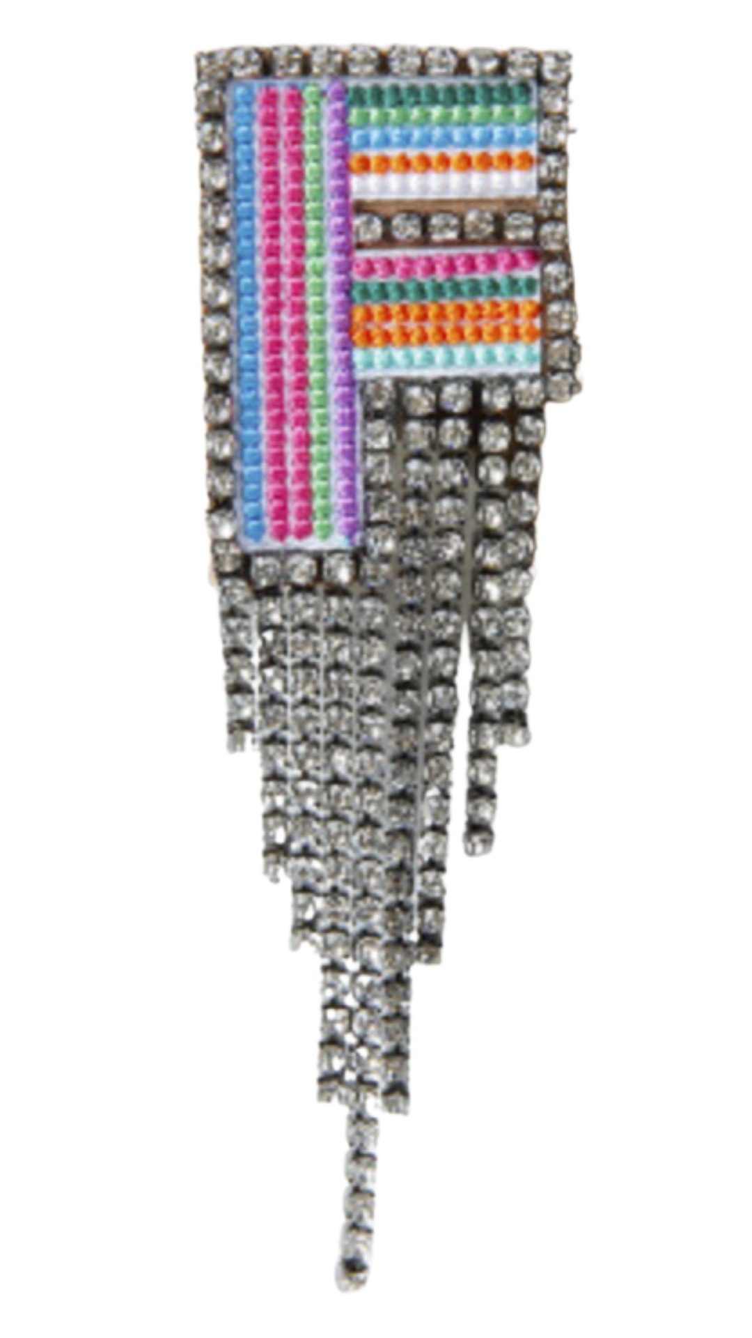 SPILLA MULTICOLOR CON STRASS LETTERA "F"