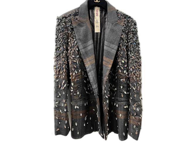 Kenzo Giacca Marrone Grigio