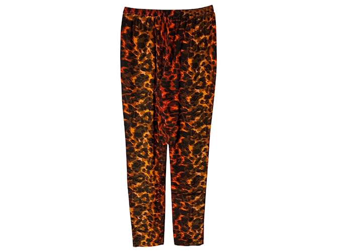 Stella Mc Cartney Stella McCartney Pantaloni Leopard Print in Seta Multicolor Stampa python