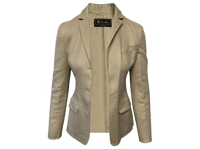 Loro Piana Blazer Monopetto in Cashmere Beige Marrone