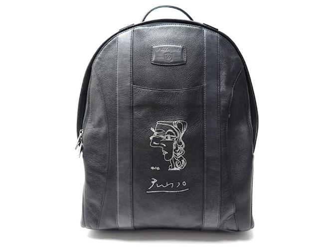ZAINO ST DUPONT PICASSO IN PELLE NERA BORSA ZAINO IN PELLE NERA Nero