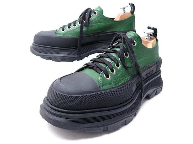 Alexander Mcqueen NUOVE SCARPE ALEXANDER MC QUEEN 627225 SNEAKERS IN FILO SLICK 41.5 cuir Verde