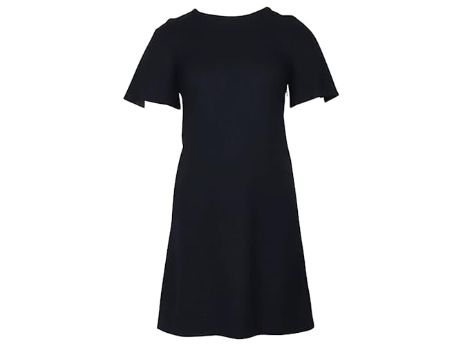 Autre Marque Abito di capra con cut-out sul retro in lana blu Nero