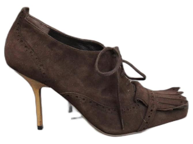 Michel Perry p derby col tacco 37 Marrone scuro