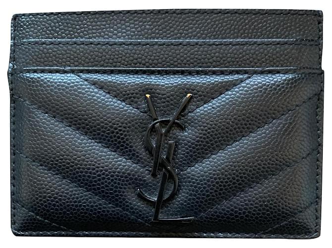 Saint Laurent Portafoglio di carte Monogramme Nero
