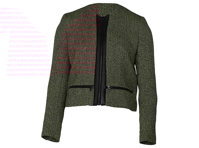 Set blazer e gonna in tweed Sandro Paris in cotone rosso