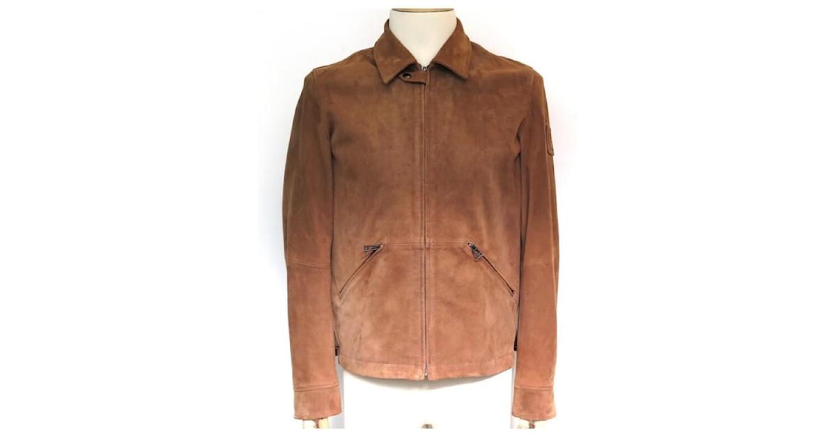 NUOVA GIACCA BELSTAFF LEDERJACKE COOPER SUEDE 710207 48 M PELLE MARRONE CHIARO