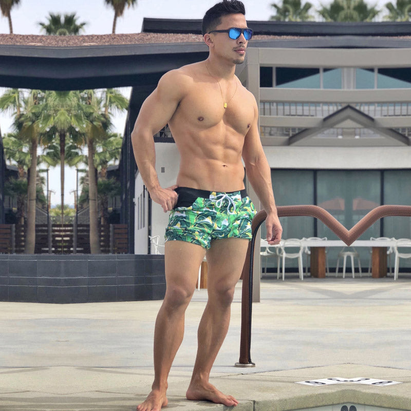 Costume da bagno da uomo boxer stylish decorazione foglie