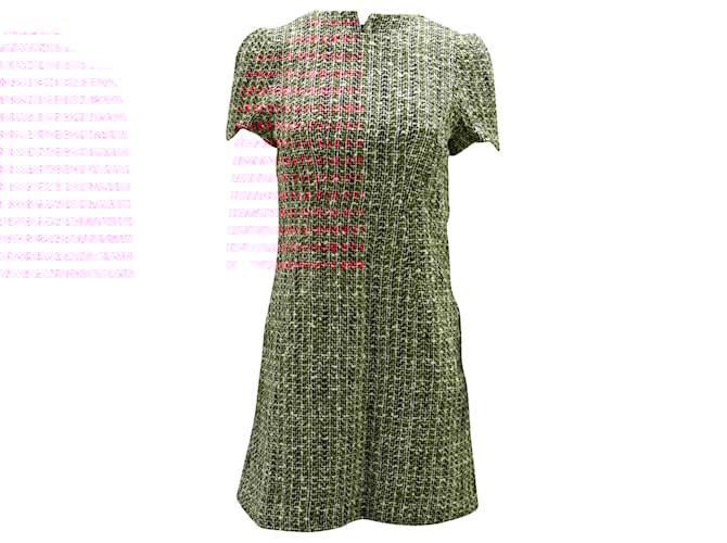 Abito a trapezio in tweed di Alexander McQueen in cotone rosso