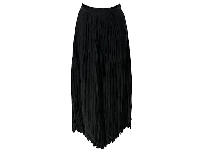 Gonna midi a pieghe Joseph in cupro nero