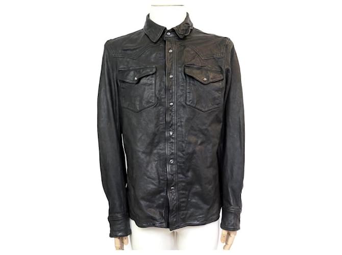 GIACCA POLO RALPH LAUREN 48 CAPPOTTO GIACCA IN PELLE NERA M Nero