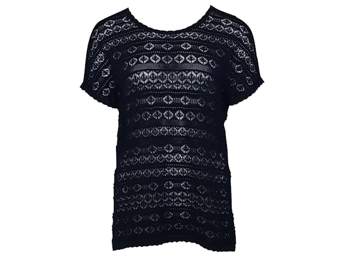 Top lavorato a maglia Diane von Furstenberg in viscosa blu navy