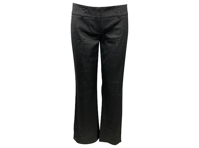 Pantaloni svasati Hugo Boss Tailored in lana nera Nero