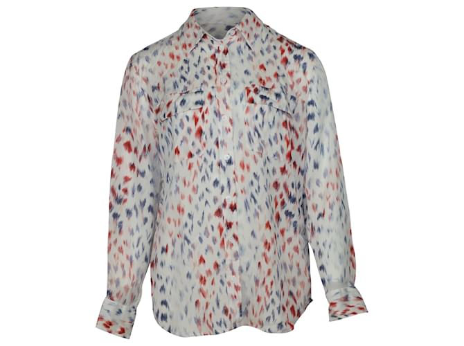 Equipment Camicia Button Down Stampata in Seta Multicolor Stampa python